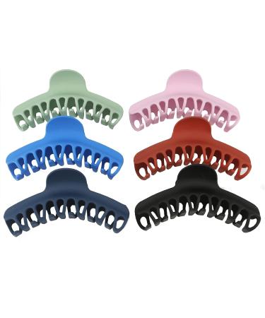 REJOL Large Hair Claw Clips 5.1 Inch - Pack of 6 Matte Colors for Women - Stronghold Lightweight Big Jaw Clip for Thin Thick Hair - Buy Online on GoSupps.com