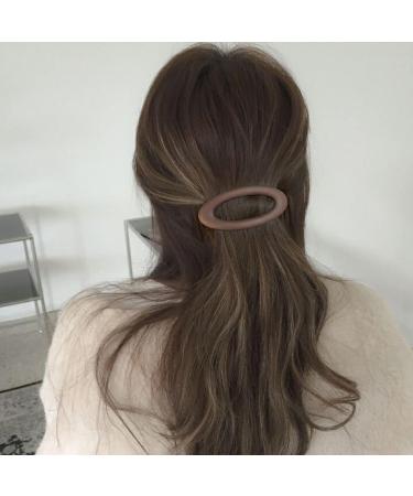 Matte Ellipse Large French Barrette for Women - Non-Slip Strong Hold Hair Clip for Styling - Vintage Hair Accessory - Buy Online on GoSupps.com