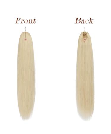 Long Straight Braid Ponytail Hair Extensions - Light Blonde Synthetic Drawstring Extensions for Women - 50 cm - Buy Online on GoSupps.com