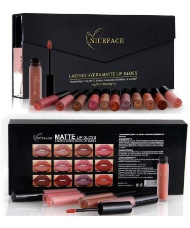 Mist Matte Nude Lipstick Set 12 Colors Waterproof Long Lasting Lip Gloss Non-Stick Cup Lipstick - Buy Online on GoSupps.com