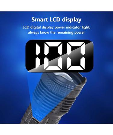 Super Bright Flashlight Waterproof Rechargeable LED White & Yellow Light Telescopic Zoom Torch USB Charging Long-lasting Strong Light Flashlight With Battery Level Display for Camping Hiking Emergen - Buy Online on GoSupps.com