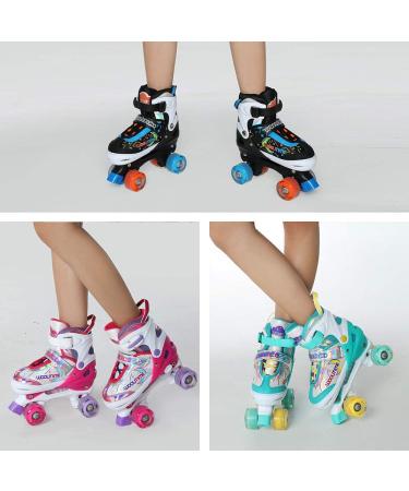 Woolitime Adjustable Roller Skates for Kids | Small Size (10C - 13C) | Light Up Wheels | Boys & Girls Toddler Roller Skates - Buy Online on GoSupps.com