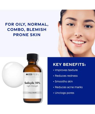 MedPeel Salicylic Acid 10% Peel Kit - Professional Chemical Exfoliation for Beginners | 3-Pack 1oz Each - Buy Online on GoSupps.com