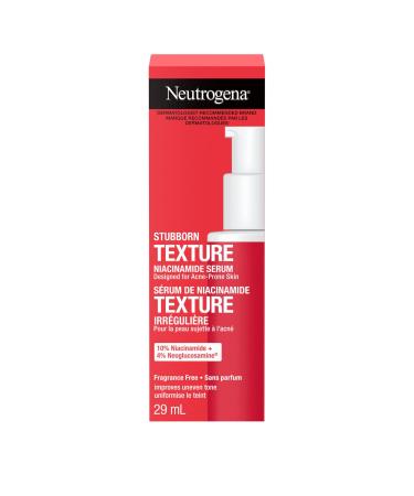 Neutrogena Stubborn Texture Niacinamide Serum Paraben Free Improve Uneven Skin Facial Exfoliator Fragrance-Free 29-mL