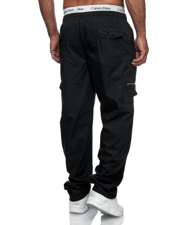THWEI Men's Cargo Pants Drawstring Jogger Trousers - X-Large Black - Buy Online on GoSupps.com