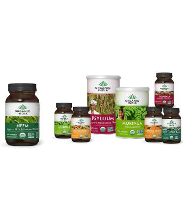 ORGANIC INDIA Neem Herbal Supplement - Supports Skin Immune & Liver Health Detox Healthy Inflammatory Response Vegan Gluten-Free USDA Certified Organic - 90 Capsules 2 Pack - Buy Online on GoSupps.com