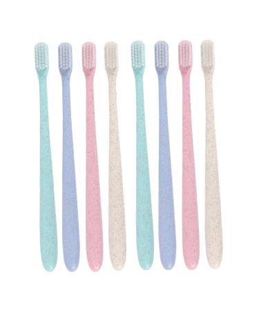 Mobestech 2 boxes 8 pieces travel toothbrush vegan organic toothbrush manual toothbrush toothbrush made of toothbrush with cap manual care brush friendly lover