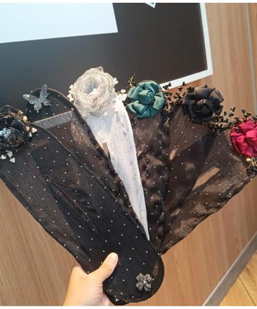 Hand Embroidered Flowers Deft Bun Sheer Fabric Hair Bun Maker for Long Thick Hair Accessories for Women Girls Lazy Hair Curler Bun Clips Ball Hair Clip Bun Hair Twister (Size : C) - Buy Online on GoSupps.com