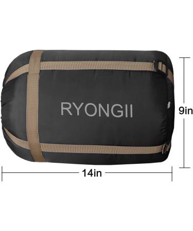 RYONGII Sleeping Bag 32 for Adults & Teens - 4 Seasons Portable Lightweight Waterproof Youth for Indoor & Outdoor Activities - Dark Grey/Left Zip - Buy Online on GoSupps.com