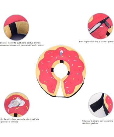 Ducomi Inflatable Breakdown Dog & Cat Collar - Relaxation & Freedom of Movement - Prevents Scratches & Bites - XS Pink Donuts - Buy Online on GoSupps.com