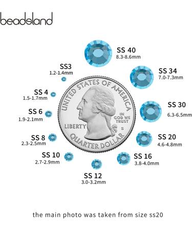 Beadsland 1440 Pieces Aquamarine Flat Back Rhinestones for Nails | SS6 Nail Crystals (1.9-2.0mm) - Perfect for DIY Nail Art - Buy Online on GoSupps.com