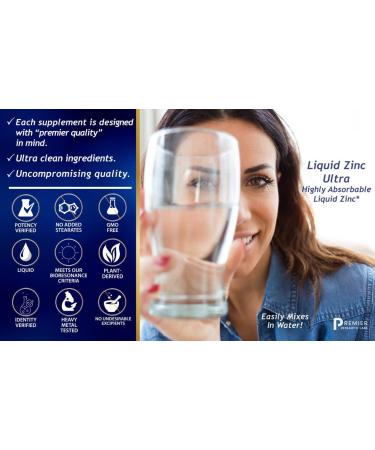 Premier Liquid Zinc 8 Fl Oz - Highly Absorbable & Pure Vegan Formula for Overall Well-Being - Buy Online on GoSupps.com