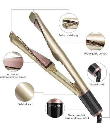 Curling Iron Professional Hair Curling Wand 2 In 1 Hair Straightener and Curler Curling Iron for All Hair Types Tourmaline Ceramic Twisted Flat Iron for Hair Styling BY ZZYY - Buy Online on GoSupps.com