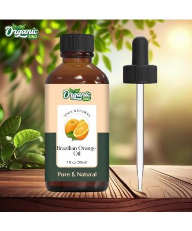 Organic Zing Brazilian Orange (Citrus sinensis) Oil | Pure & Natural Essential Oil for Skin Care Aroma & Diffuser - 30ml/1.01fl oz - Buy Online on GoSupps.com