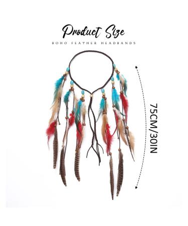 Boho Feather Headband - Turquoise Bohemian Hair Accessories for Women & Girls - Buy Online on GoSupps.com