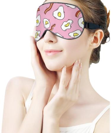 Eggs and Bacon Sleep Mask - Adjustable Strap Eye Cover for Men and Women - Block Light for Better Sleep - Perfect for Travel and Naps - Buy Online on GoSupps.com