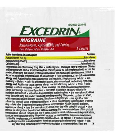 Excedrin Migraine 50 Pack - 2 Caplets per Pack - Single Dose Box - Buy Online on GoSupps.com