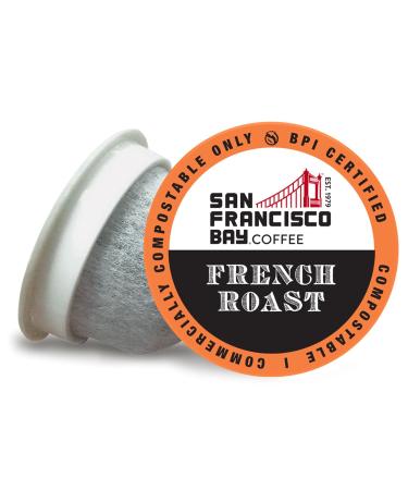 SAN FRANCISCO BAY SF Coffee OneCUP /Dark Roast Compostable Coffee Pods, K Cup Compatible Including Keurig 2.0 (Packaging May Vary), French Roast, 80 Count (Pack of 1) French Roast 80 Count (Pack of 1)