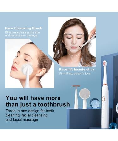 Shop the Best Electric Toothbrush for Adults | Sonic Cleaning Smart Timer & 6 Modes - 3-in-1 Multifunction Set in White | International Shipping Available - Buy Online on GoSupps.com