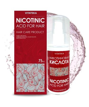 Nicotinic acid niacin vitamin B3 against hair loss for hair strengthening. WITHOUT artificial additives Nicotinic acid for hair 65ml