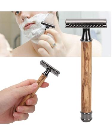 Wooden Manual Razor - Non-Slip Portable Double-Sided Shaving for Beard & Armpit Hair (11.5x4.4cm Black) - International Shipping Available - Buy Online on GoSupps.com
