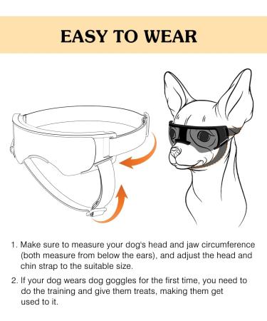 Lewondr UV Safety Sunglasses for Dogs | Windproof Waterproof & Adjustable Glasses for Small Dogs - Black & Gold - Buy Online on GoSupps.com