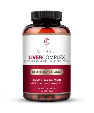 Vitasei Liver Cleanse Detox  Repair Liver Complex WMilk Thistle Extract Garcinia Curcumin C3 Bioperine Support Herbal Dietary Supplement Cleanse Detox Formula for Women  Men 60 Capsules 60 Count (Pack of 1)