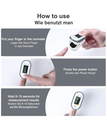 Buy Mommed YM301 Gray Finger Pulse Oximeter - Fast 8-Second Oxygen Saturation Measurement for Adults & Children | Includes Lanyard & Batteries - International Shipping Available - Buy Online on GoSupps.com