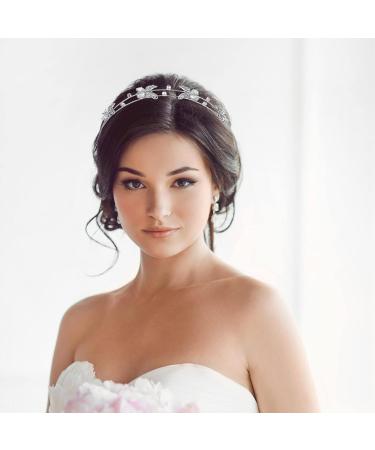 FRCOLOR Butterfly Headband Double Layer Hairband Shiny Bride Headdress Crystal Hair Hoop Wedding Hair Jewelry for Bride Girls Women Silver - Buy Online on GoSupps.com