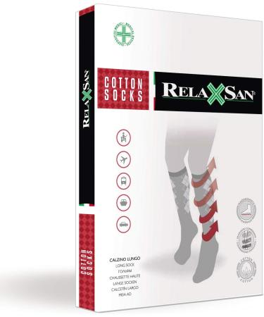 Relaxsan 820B Compression Socks 18-22 mmHg | Cotton Compression Stockings with Massaging Sole | Size 45-47 | Blue - International Shipping Available - Buy Online on GoSupps.com