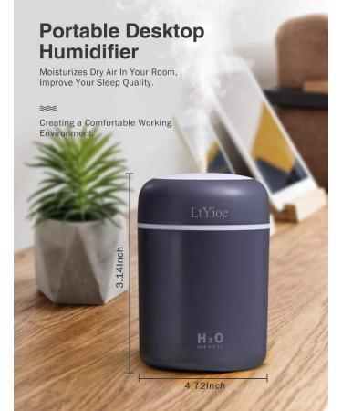 Portable Mini Humidifier with Colorful Light | 2 Mist Modes, Auto Shut-Off | for Bedroom, Office, Home, Car - Navy Black - Buy Online on GoSupps.com