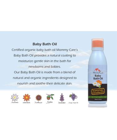 Mommy Care Organic Baby Bath Oil - Calming Hydrating Nourishing for Baby's Dry Skin - 6.76 oz - Buy Online on GoSupps.com