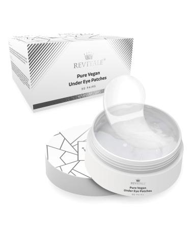 Revitale Pure Vegan Under Eye Patches Nourish Firm & Hydrate Masks Helps Reduce Puffy Eyes & Dark Circles (30 Pairs/Jar/Clear Gel) 30 count (Pack of 1) Clear