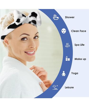 WLLHYF 3pcs Spa Headband & Wristbands Set - Makeup & Skincare Accessories for Women Girls (Black+White) - Buy Online on GoSupps.com