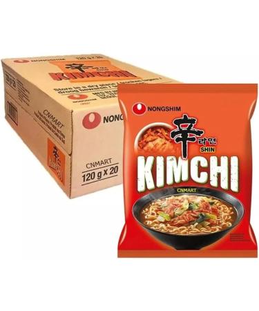CNMART Korean Ramen Set Shin Ramyun Instant Noodle - Kimchi - Pack of 20 - 120g