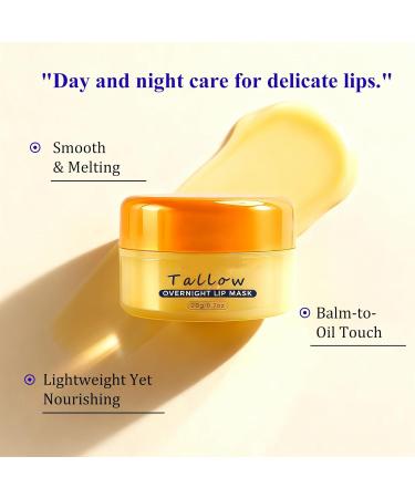 Beef Tallow Lip Mask Hydrating & Glossy Lip Balm and Lip Sleeping Mask with Shea Butter Lip Balm Treatment for Very Dry Chapped Lips Lip Lightening & Plumping with Instant Hydration Self Care - Buy Online on GoSupps.com