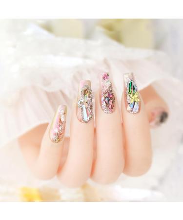 NICENEEDED 24 Grids Seashell Nail Art Nail Flakes Irregular Abalone Seashell Nail Art Slices Colorful Mermaid Nail Jewels Sequins Nail Charms for Women Nail Decoration - Buy Online on GoSupps.com