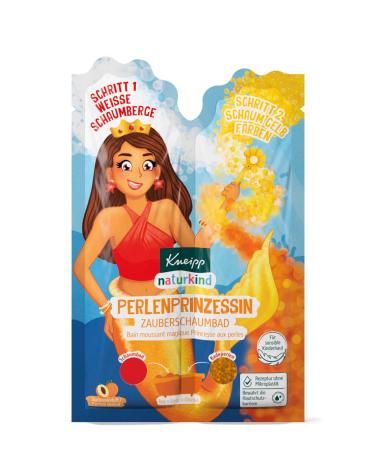 Kneipp natural child pearl princess bathing fun - children's bath with unique 2 in 1 foam bath (20ml) and bath pearls (20g) - red water white foam mountains and yellow bath pearls
