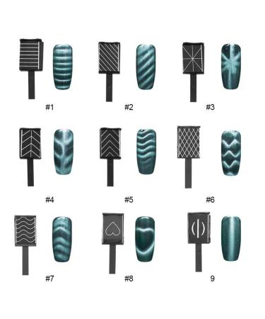 LED Cat Eye Nail Art Magnet Set - 11-Piece Magnetic DIY Tool Kit for 3D UV Gel Manicure - Buy Online on GoSupps.com