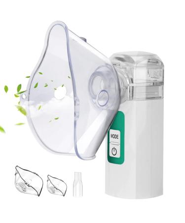 Portable Nebulizer with Auto-Cleaning Design, Quiet Handheld Nebulizer Machine for Adults/Kids, One-Button Operation Asthma Inhaler Nebulizer for Outside Travel Usage Green