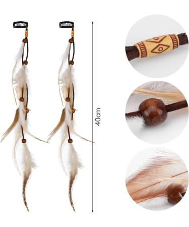 6Pcs Feather Hair Clips - Bohemian Hippie Hair Extension Accessories for Halloween Costume - Buy Online on GoSupps.com