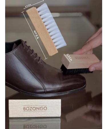 BOZONGO Shoe Brush Set 2 Pack Shoe Polish Brushes for Shoe Cleaning 9.5cm Perfect Traditional Wooden Handle Boot Brush for Mud Remover & Hard-to-Reach Areas MODERN - Buy Online on GoSupps.com