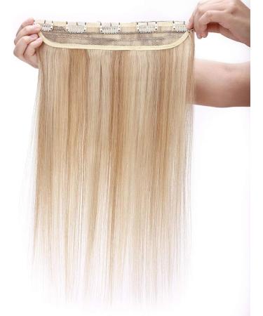 24" Clip in Hair Extension Human Hair One Piece #18/613 Ash Blonde&Bleach Blonde (50g) - Buy Online on GoSupps.com
