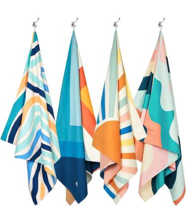 Dock & Bay Quick Drying Towel - Sports & Gym - Compact Lightweight - 100% Recycled - Stripes Go Wild - Rising Sun Large (160x90cm) - Buy Online on GoSupps.com