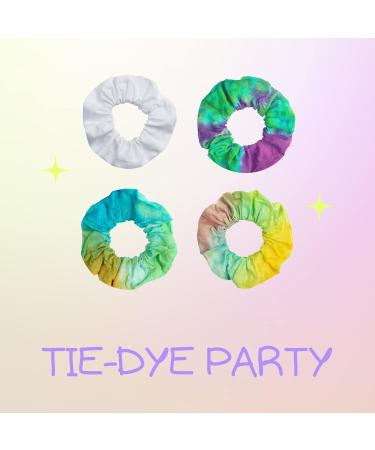 25 Pack White Cotton Scrunchies - Perfect for Tie Dye Party Supplies - Buy Online on GoSupps.com