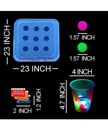 Six Senses Media Glowing Tic Tac Toe Pool Party Rack - Floating Beverage Pong Game Set with Raft, Cups, and Balls - 23x23 Inch - Swimming Pool Fun - Buy Online on GoSupps.com