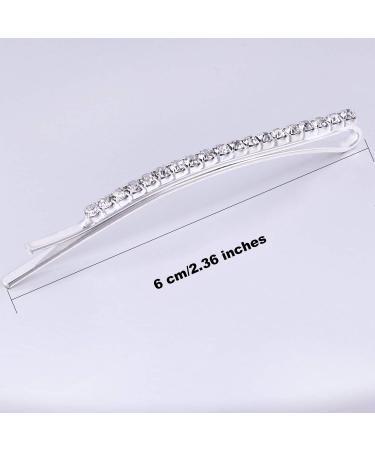 TecUnite 16 Piece Rhinestone Bobby Pin Set - Clear Crystal Hair Clips for Women and Girls (White) - Buy Online on GoSupps.com