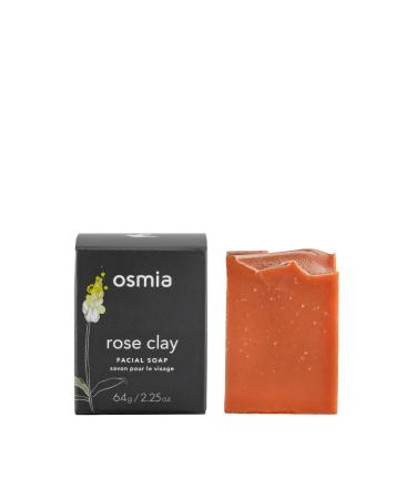 Osmia - Natural Rose Clay Facial Soap Bar | Clean Beauty For Healthy Skin (2.25 oz | 64 g)