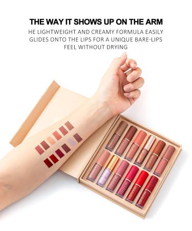 Buy Lip Gloss Set | Shiny Non-Stick Lip Glaze - Matte & Pearlescent Finish | 12 Pcs - International Shipping Available - Buy Online on GoSupps.com