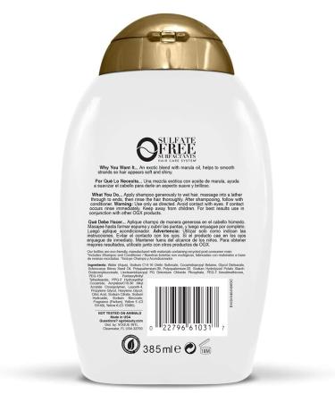 OGX Hydrate + Marula Oil Shampoo 13 Ounce Bottle - Buy Online on GoSupps.com